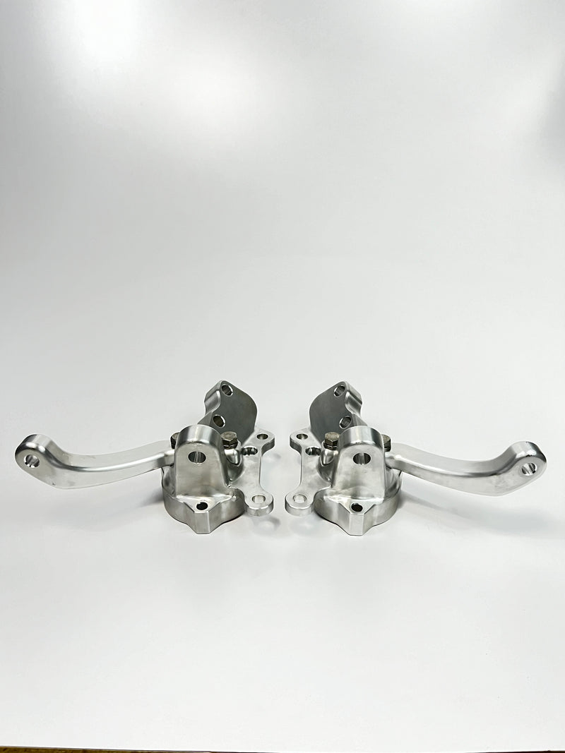 Third Gen F-Body Billet Spindles with steering arms. (Accepts 2019 ZL1 sealed bearing hubs and ZL1-1LE Brakes) PRE-ORDER ONLY!