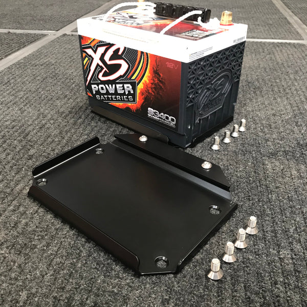 Battery hold down tray