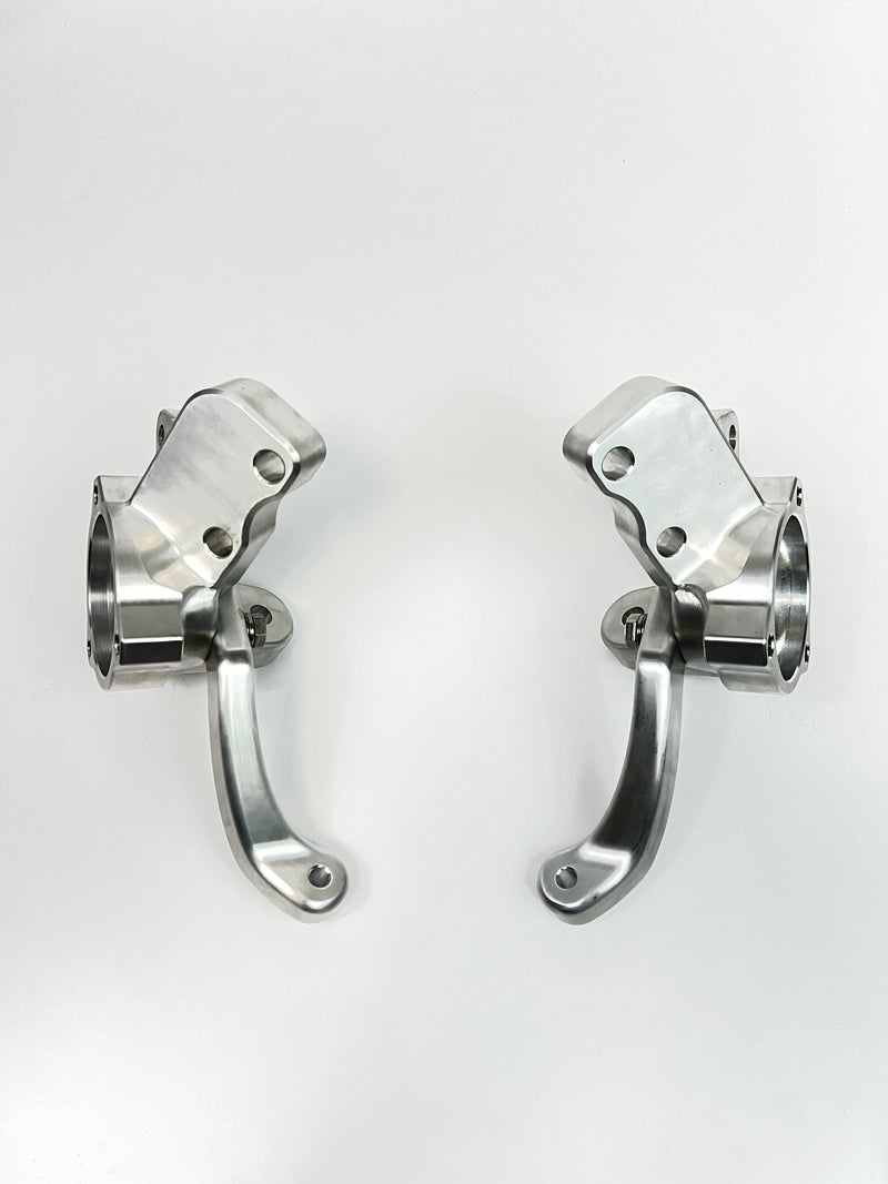 Third Gen F-Body Billet Spindles with steering arms. (Accepts 2019 ZL1 sealed bearing hubs and ZL1-1LE Brakes) PRE-ORDER ONLY!